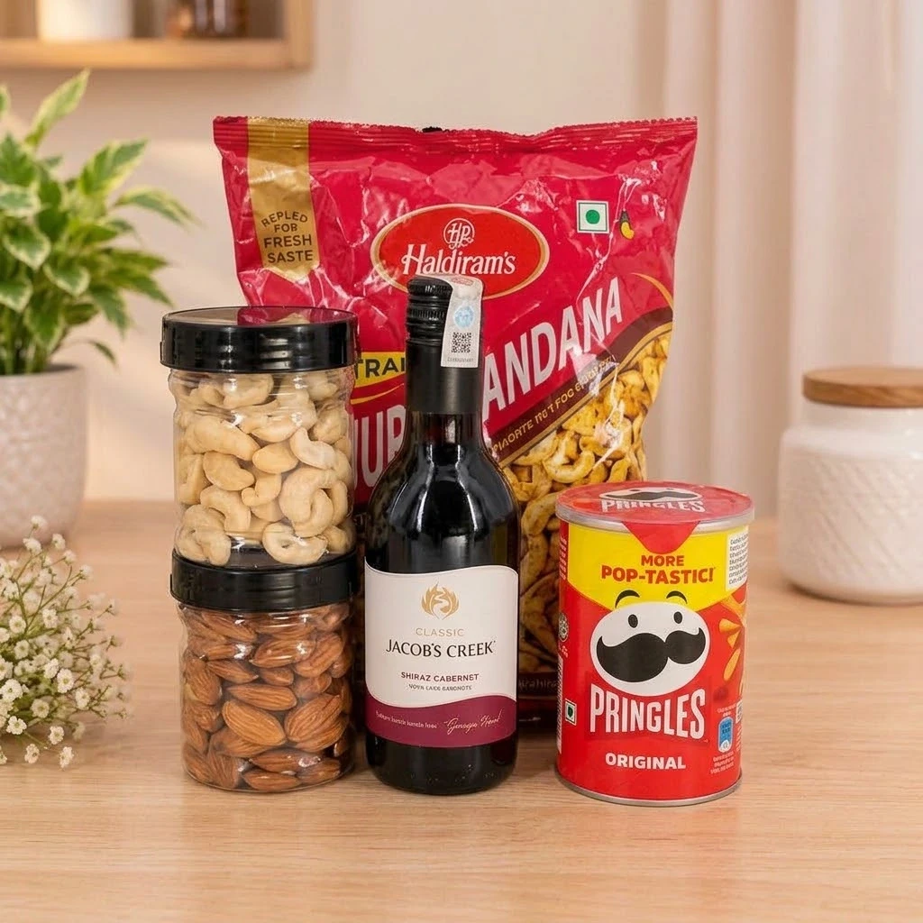 Classic Jacob's Creek, Dry Fruits & Snacks Gift Combo