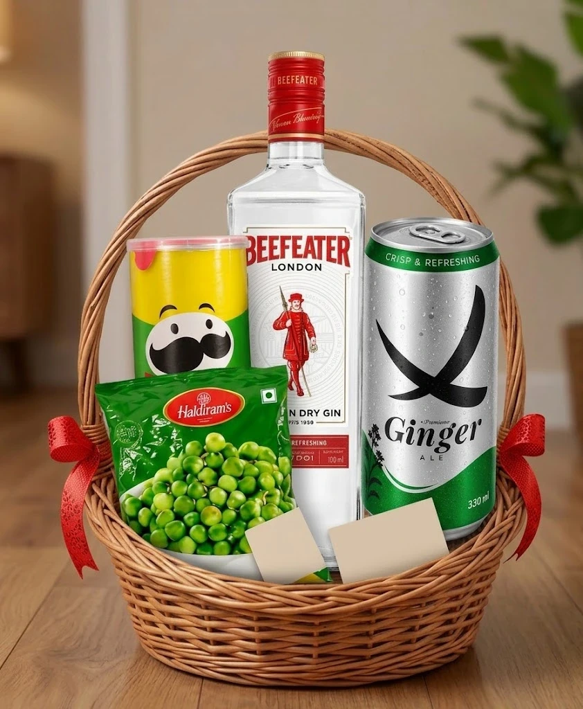 Beefeater London Dry Gin, Ginger Ale & Snacks Gift Combo